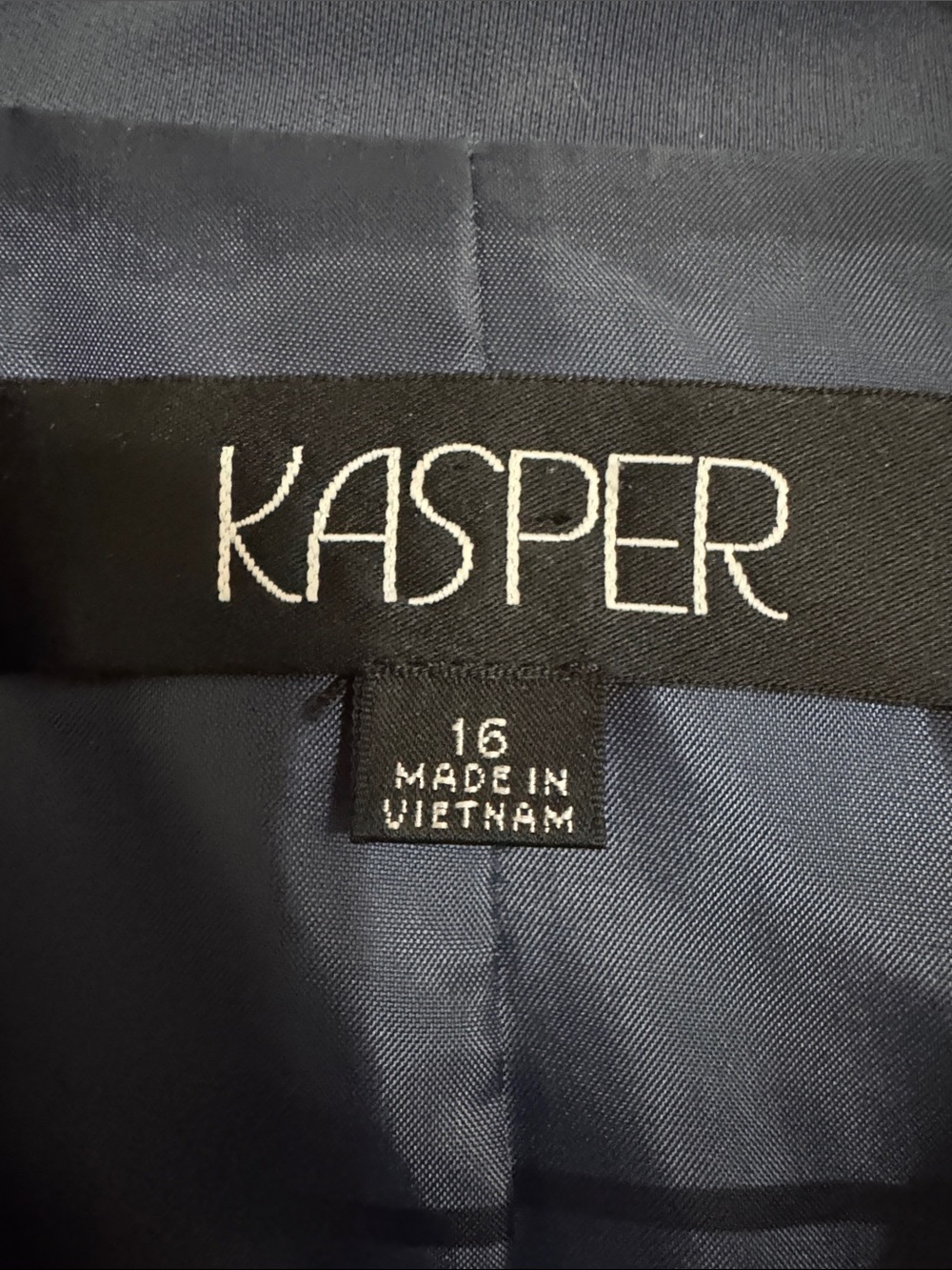 Kasper Women's Navy 3-Piece Pantsuit Set - Jacket, Pants & Skirt - Picture 2 of 11